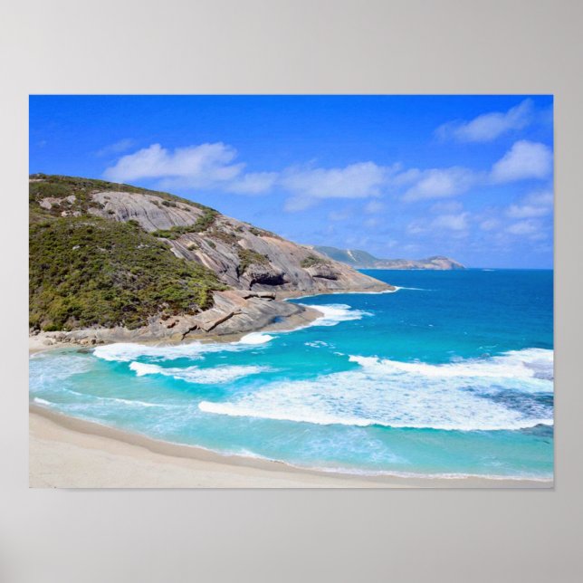 Póster Océano Azul Profundo Fotografías De Olas Suaves Y  (Frente)