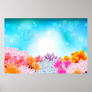 Póster Océano coral