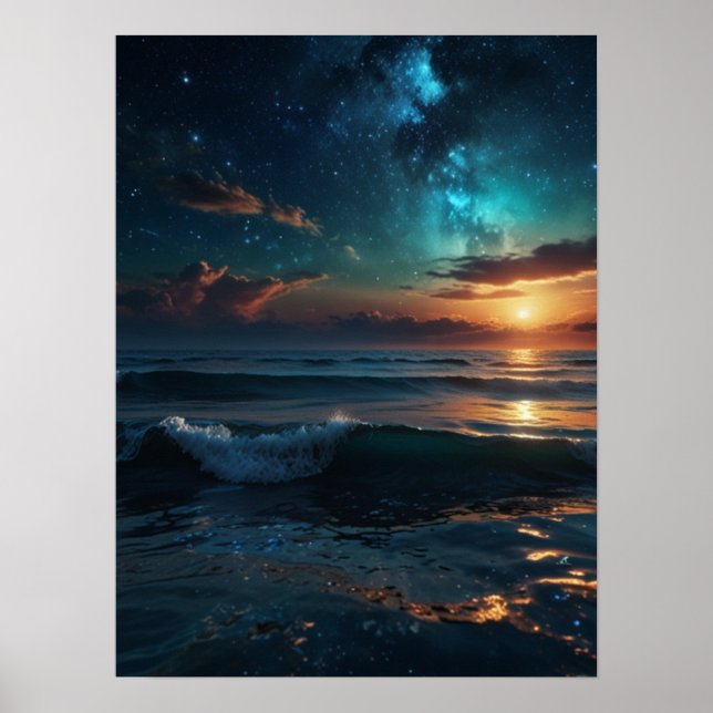 Póster Océano Cósmico Estrellado (Frente)