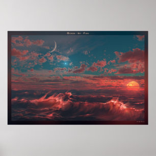 Póster Océano de fuego