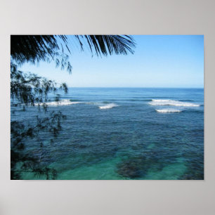 Póster océano de Kauai