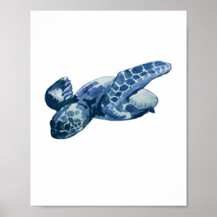 Póster Océano de la pintura de la tortuga de mar