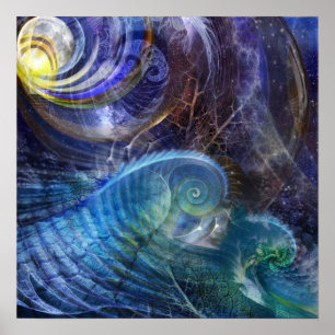 Póster Océano fractal