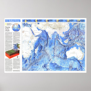 Póster "Océano Índico: MAP detallado de 1992 ...
