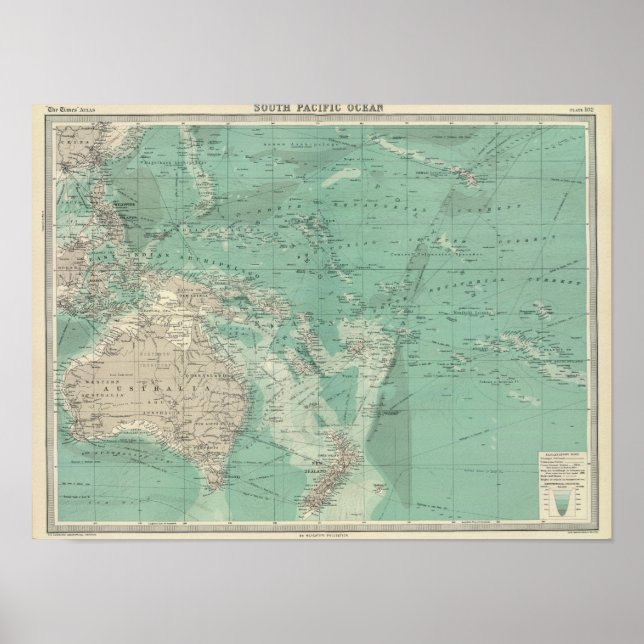 Póster Océano Pacífico Sur (Frente)