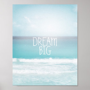 Póster océano y cielo poster cita motivacional sueño gran