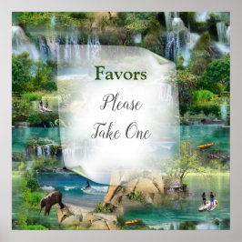 Póster Océanos y ríos mundiales, lagos y actividades depo