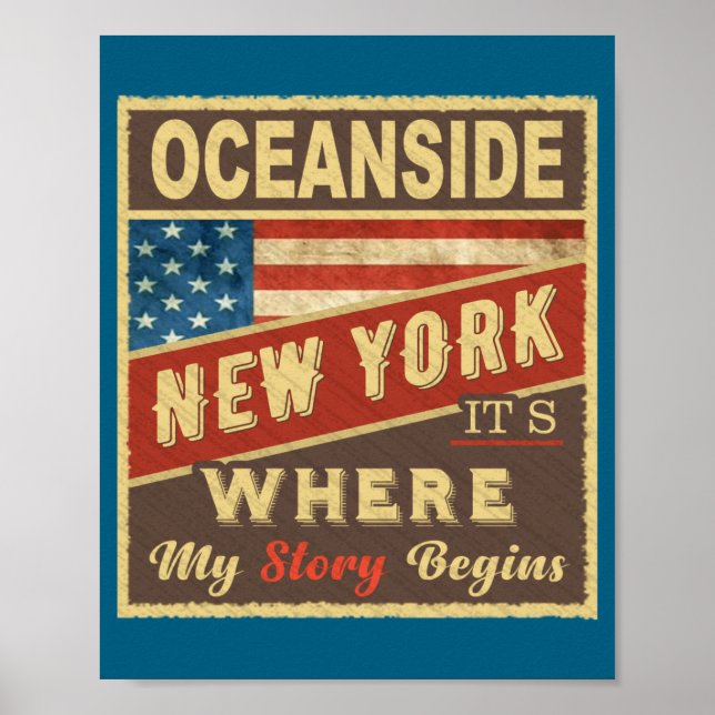 Póster Oceanside Ny Es Donde Comienza Mi Historia  (Frente)