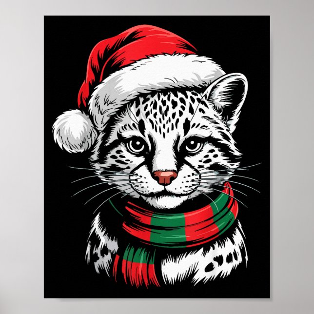 Póster Ocelot Xmas Santa Hat F Christmas Costume  (Frente)