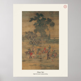 Póster Ocho jinetes en una excursión de primavera - Zhao 