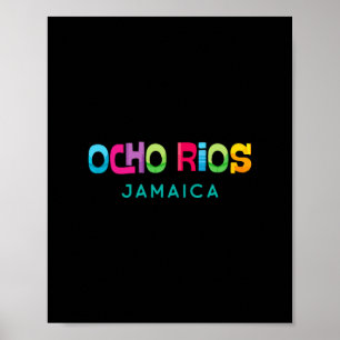 Póster Ocho Ríos Jamaica Diseño Tropical Retro