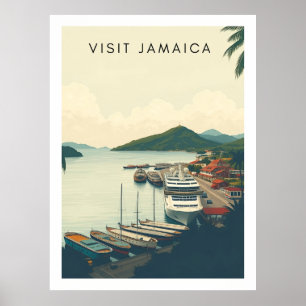 Póster Ocho Ríos, Jamaica – Ilustración de viaje vintage