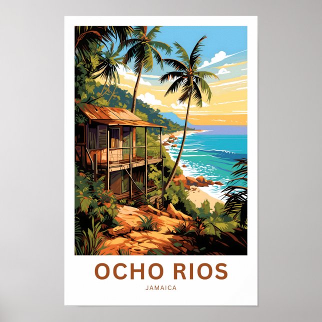 Póster Ocho Rios Jamaica Viaje Imprimir (Frente)