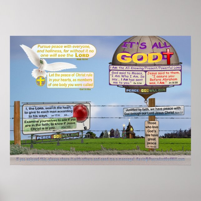 Póster ¡Ocho Versos De La Biblia Por Los Que Vivir! (Frente)