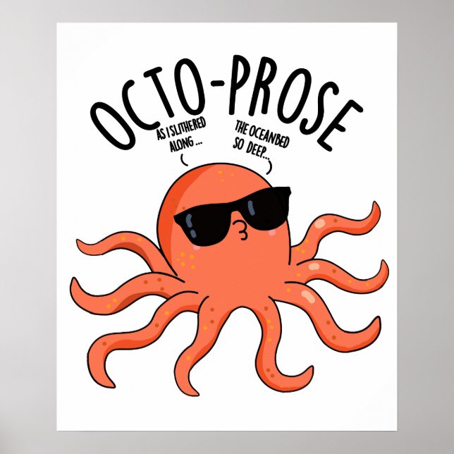 Póster Octo-prosa Graciosa Octopus Pun (Frente)