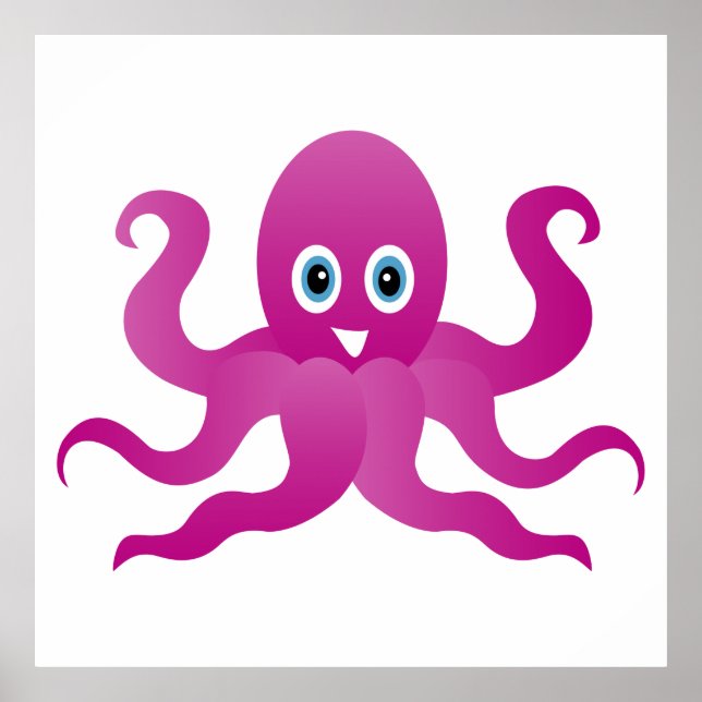 Póster Octope morado divertido (Frente)