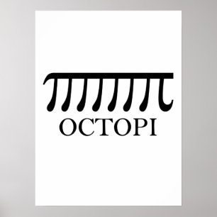 Póster Octopi - Graciosa Matemática del pulpo Pi