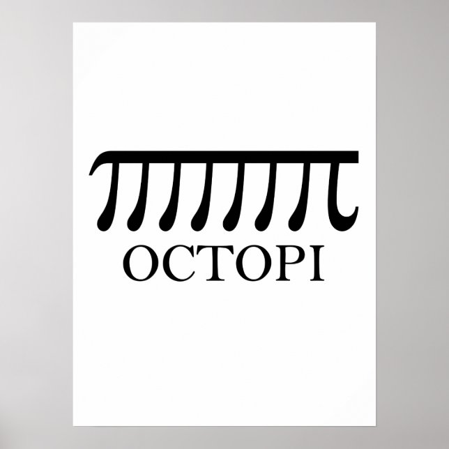 Póster Octopi - Graciosa Matemática del pulpo Pi (Frente)