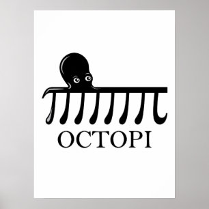 Póster Octopi - Graciosa Matemática del pulpo Pi