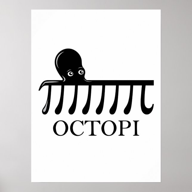 Póster Octopi - Graciosa Matemática del pulpo Pi (Frente)