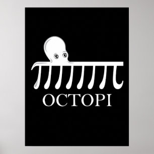 Póster Octopi - Graciosa Matemática del pulpo Pi