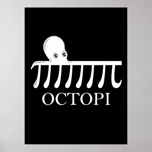 Póster Octopi - Graciosa Matemática del pulpo Pi (Frente)