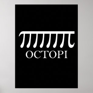 Póster Octopi - Graciosa Matemática del pulpo Pi