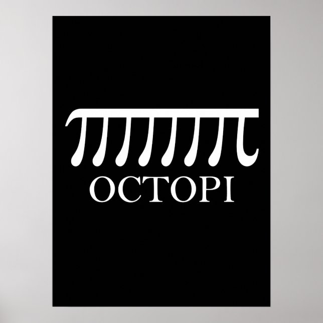 Póster Octopi - Graciosa Matemática del pulpo Pi (Frente)