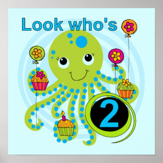 Póster Octopus 2º cumpleaños camisetas y regalos de T