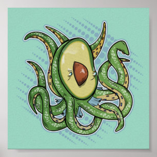 Póster Octopus Aguacate
