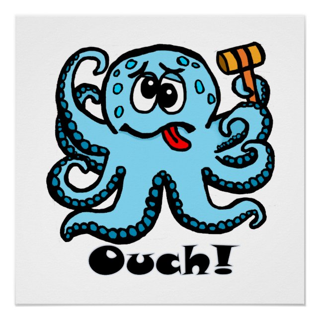 Póster Octopus bonk, ouch (Anverso)