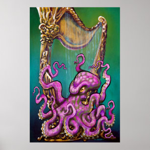 Póster Octopus con Poster Harp