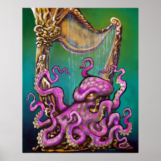 Póster Octopus con Poster Harp