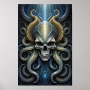 Póster Octopus de Alien Skull - 001 - Fantasy Art