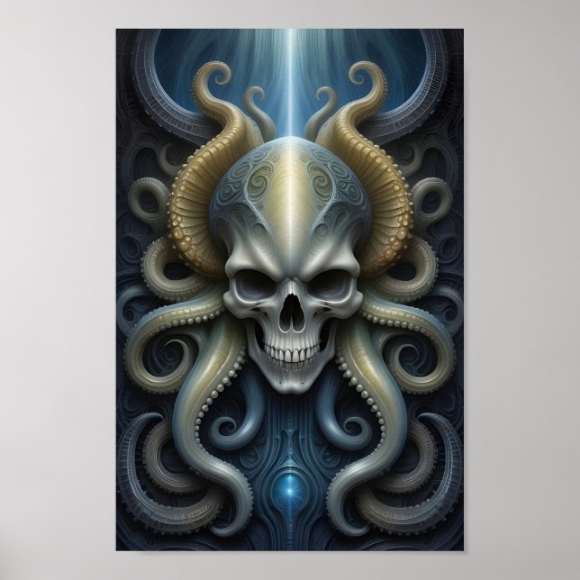 Póster Octopus de Alien Skull - 001 - Fantasy Art (Frente)
