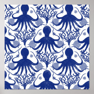 Póster Octopus (fondo claro)