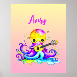 Póster Octopus Personalizado personalizado tocando la gui