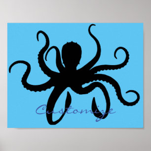 Póster Octopus Silhouette Thunder_Cove