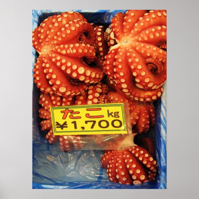 Póster Octopus Tako た こ mercado de pescado de Tsukiji, To (Frente)