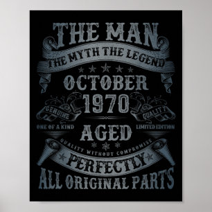 Póster Octubre De 1970 Regalos De Cumpleaños De 55 Años P