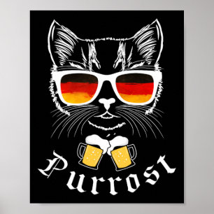 Póster Octubre Fiesta T Shirt Funny Prost Pun Purrost Cat
