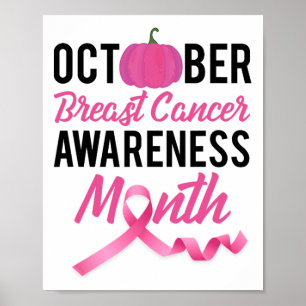 Póster Octubre Mes De Concienciación Sobre El Cáncer De M