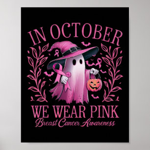 Póster Octubre Nosotros Usamos Rosa Conciencia del Cancer