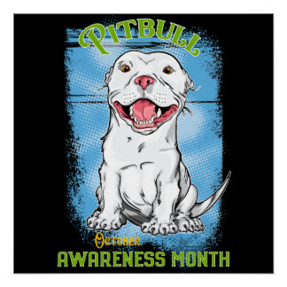 Póster Octubre, Pitbull Awareness Mont T-Shirt Grocery B