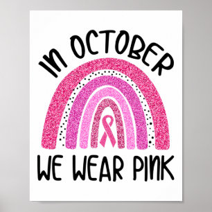 Póster Octubre: Usamos Cinta Rosa Para El Cáncer De Mama