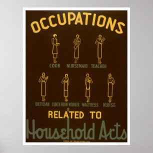 Póster Ocupaciones domésticas 1938 WPA