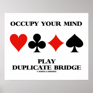Póster Ocupar tus conjuntos de tarjetas de puente duplica