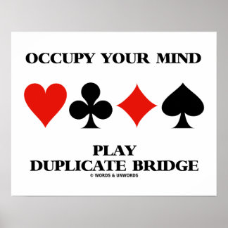 Póster Ocupar tus conjuntos de tarjetas de puente duplica