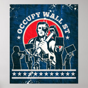 Póster Ocupe Wall Street América