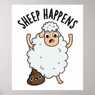 Póster Ocurre Cagada Divertida Oveja Chiste